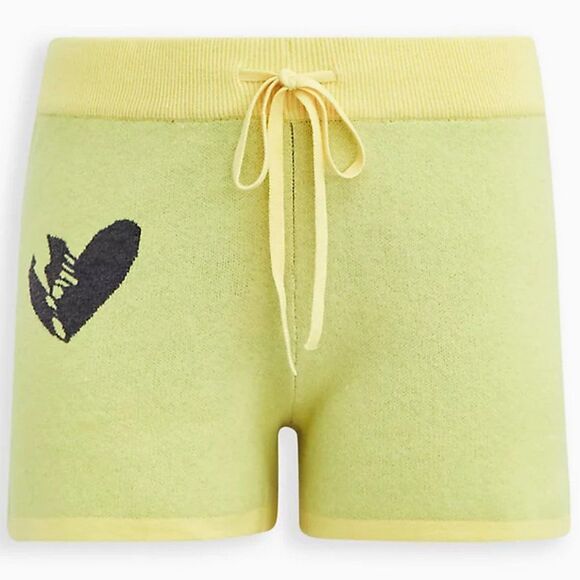 Torrid Sweater Short - Luxe Cozy Lovesick Bolt Yellow 1X - Picture 1 of 4